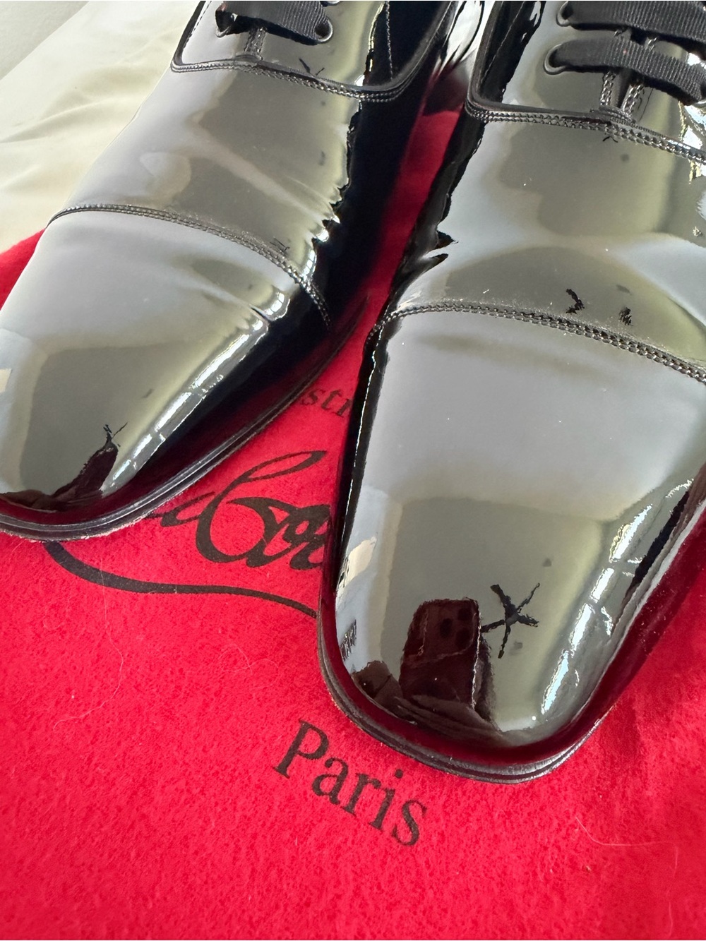 Christian Louboutin Greggo Patent Leather Oxford Shoes Black Like New (US 12.5) - Picture 7 of 13